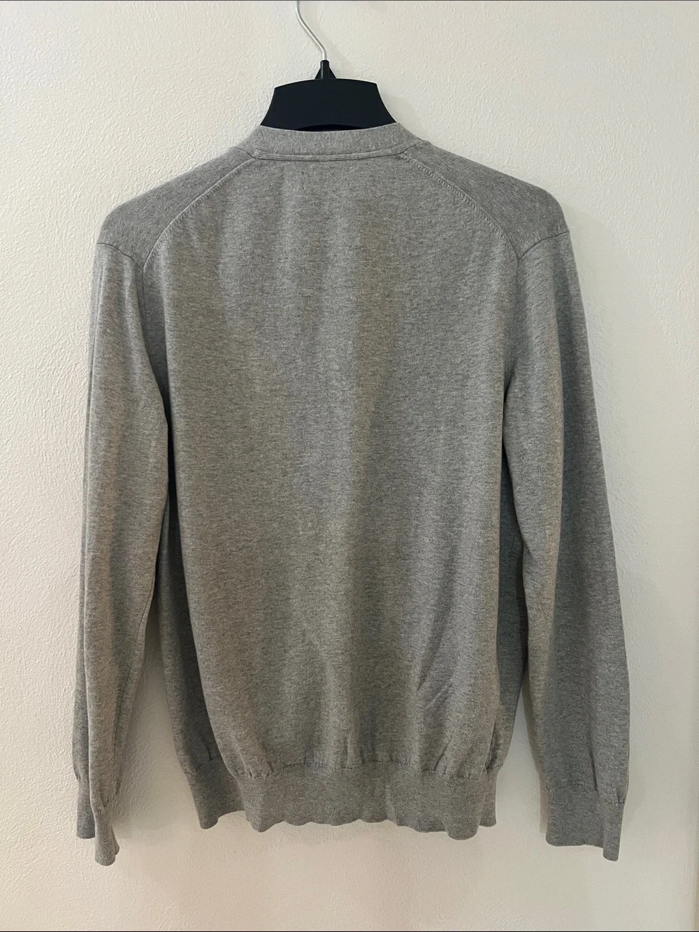 Vintage Y2K Polo Ralph Lauren Gray V-Neck knitted Cardigan Polo Logo knit sz M